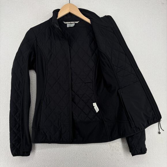 ATHLETA Jacket S Upside Quilted Full Zip Outdoor Athleisure Stretch Black - Picture 3 of 16